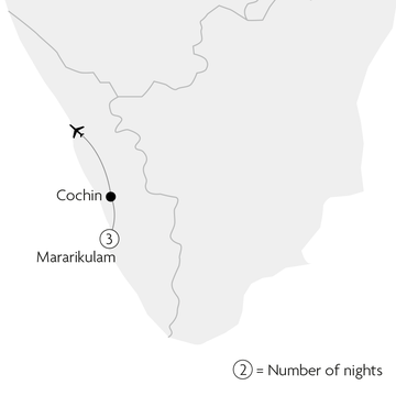 Kerala Beach Stay Map